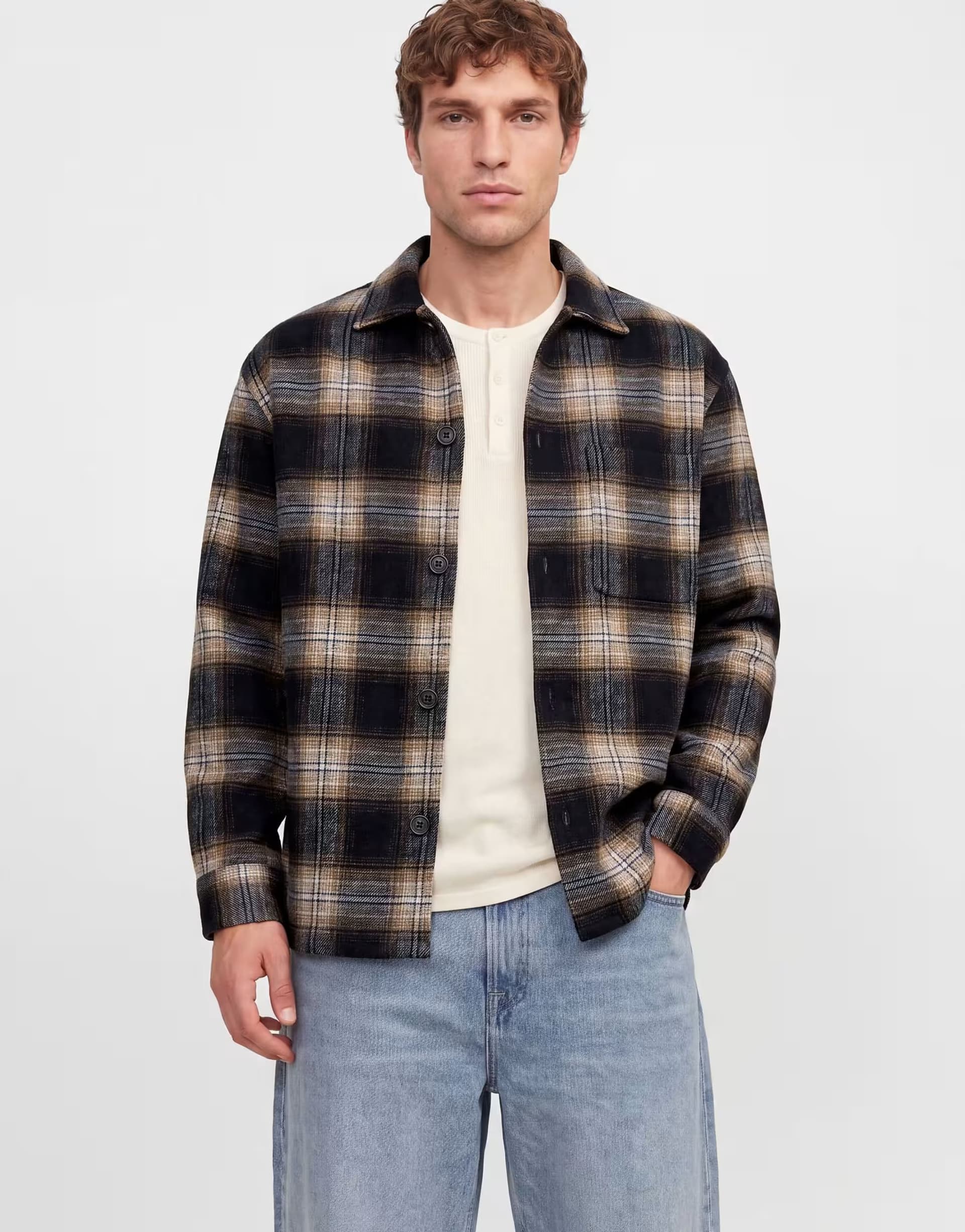 ASOS Jack & Jones Overshirt in navy blazer