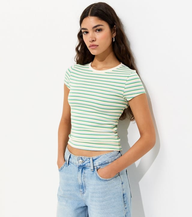 New Look Women's Blue Striped Crew Neck Top New Look - 2