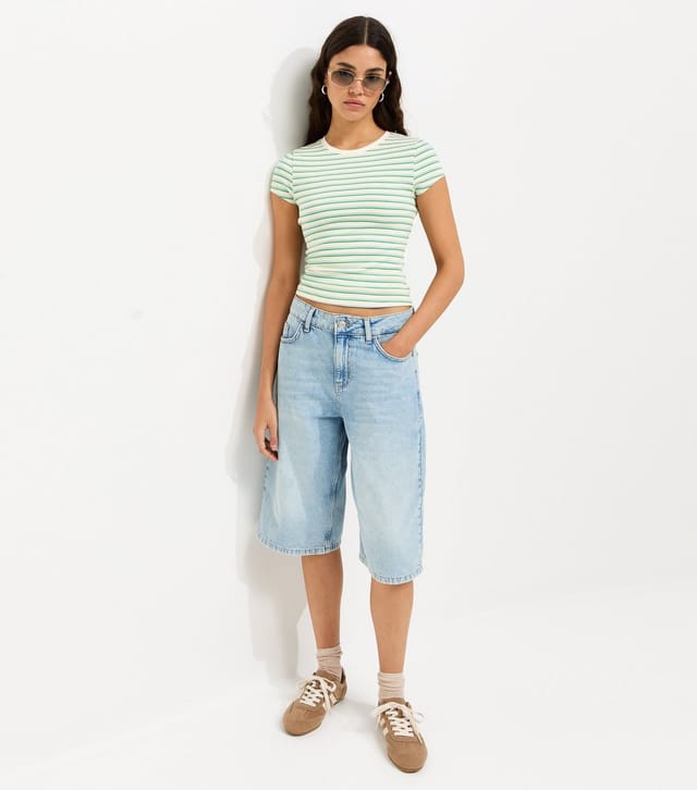 New Look Women's Blue Striped Crew Neck Top New Look - 3