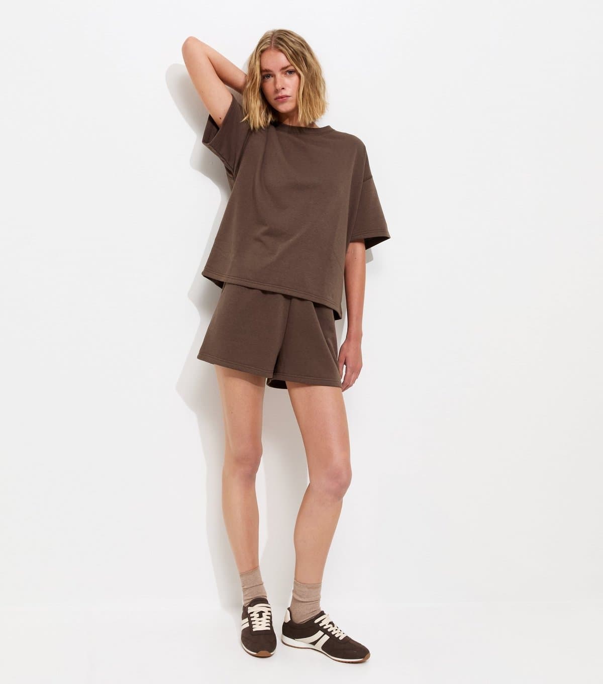 New Look Women's Dark Brown Jersey Jogger Shorts New Look