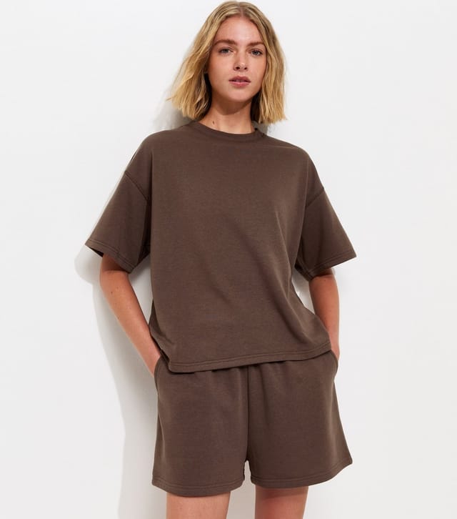 New Look Women's Dark Brown Jersey Jogger Shorts New Look - 2