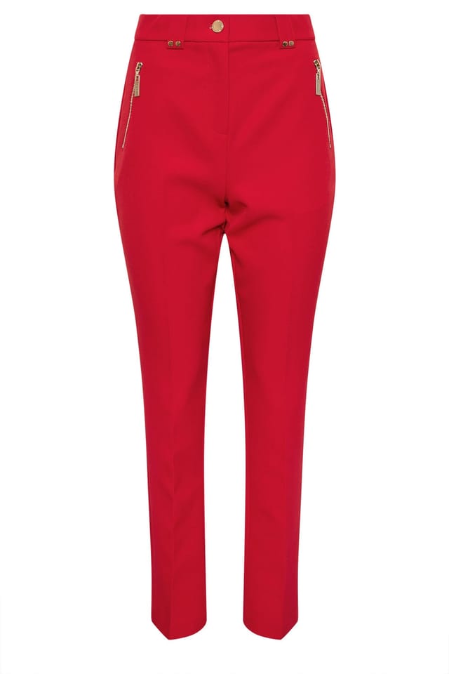 Star By Julien Macdonald Star by Julien Macdonald Women's Tailored Straight Leg Trousers in Red - 2