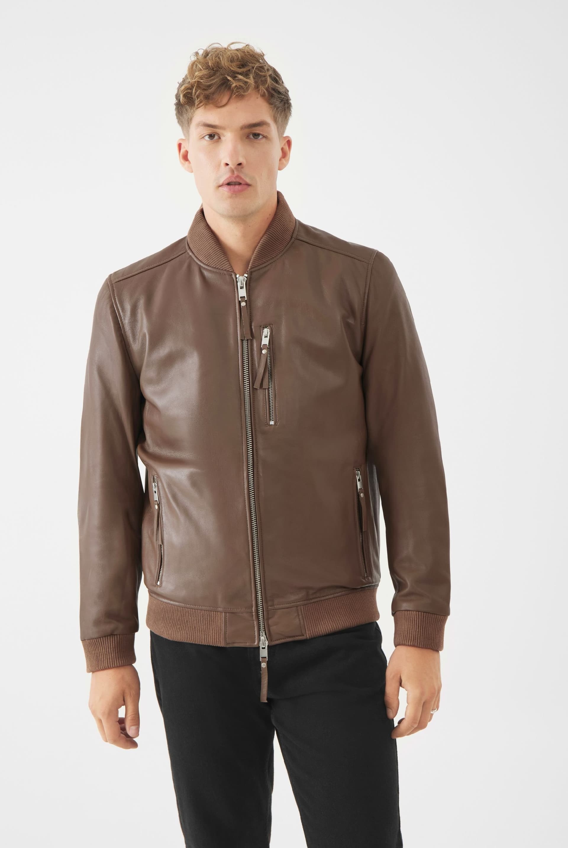 Bolongaro Trevor Bolongaro Trevor Dark Brown Leather Bomber Jacket