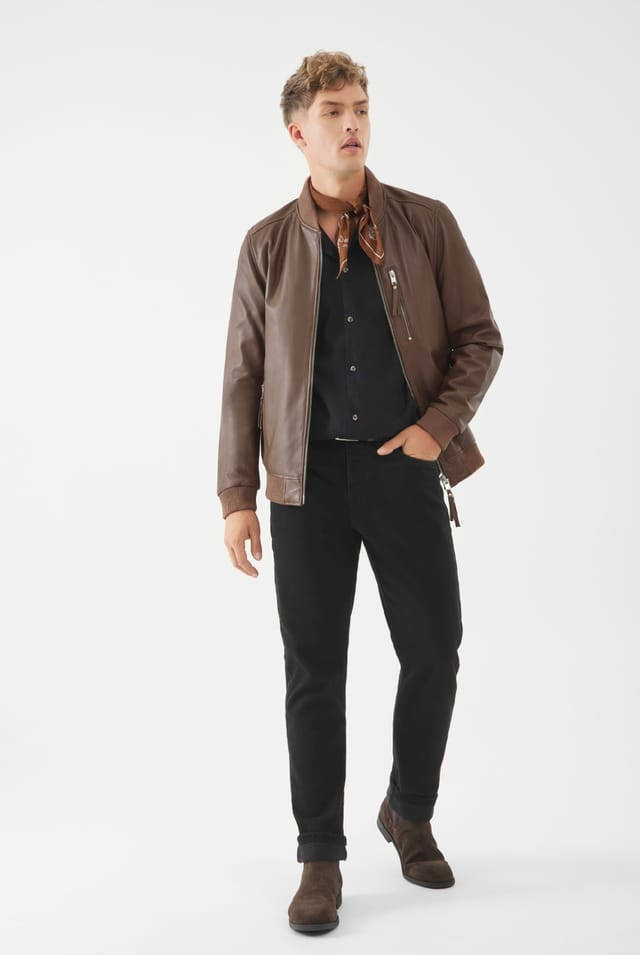 Bolongaro Trevor Bolongaro Trevor Men's Real Leather Lerwick Bomber Jacket in Dark Brown - 3