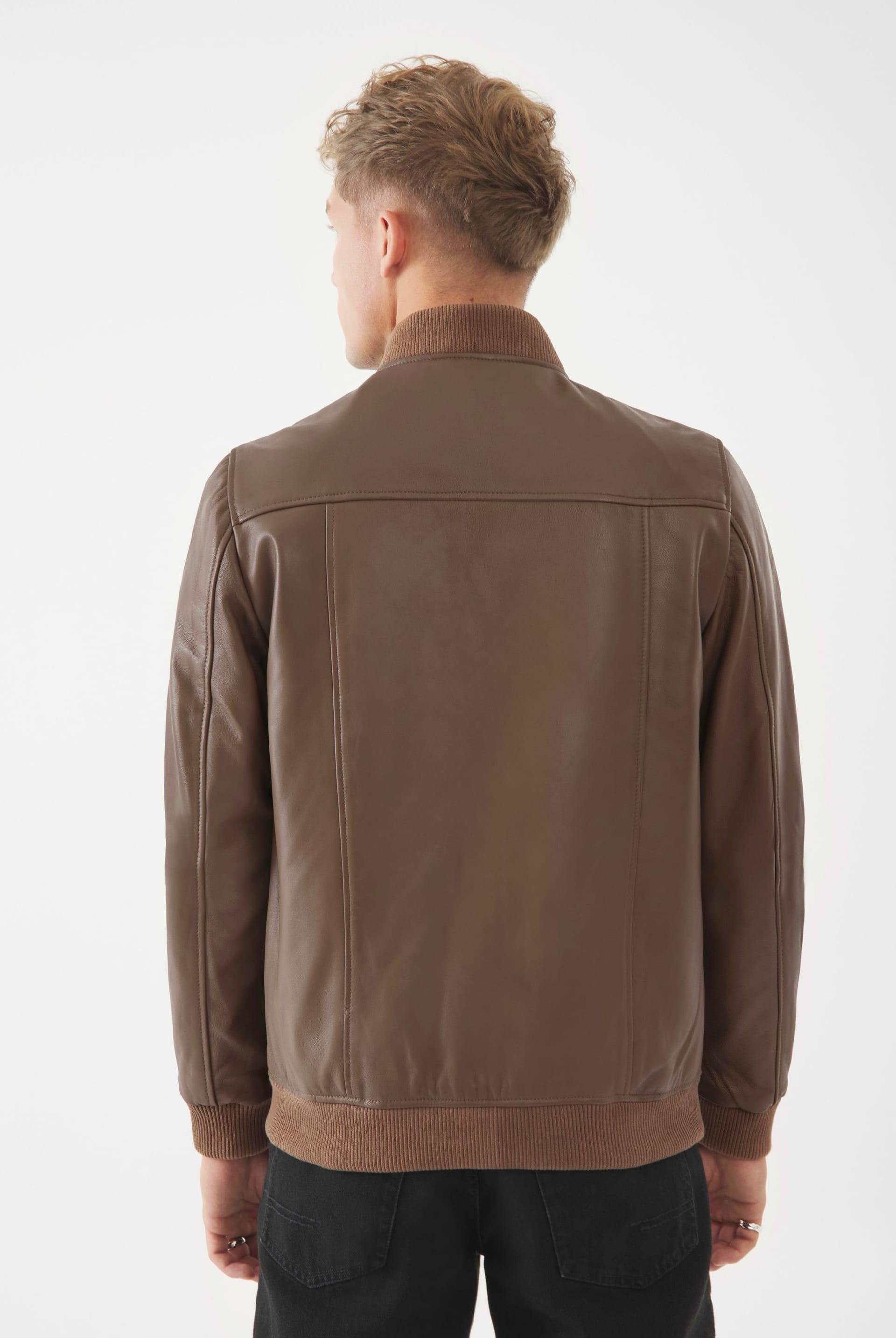 Bolongaro Trevor Bolongaro Trevor Men's Real Leather Lerwick Bomber Jacket in Dark Brown - 4