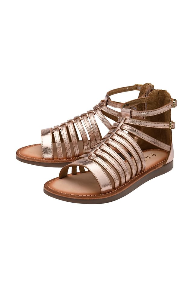 Ravel Ravel Women's Rose Gold Leather 'Etton' Flat Strappy Sandals - 2
