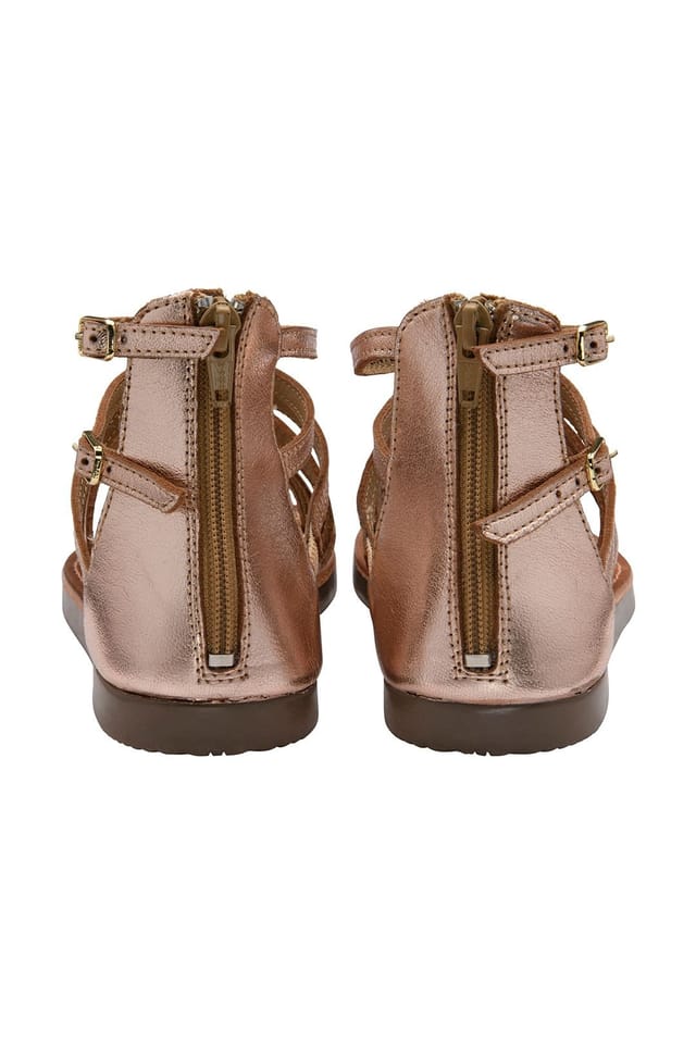 Ravel Ravel Women's Rose Gold Leather 'Etton' Flat Strappy Sandals - 3