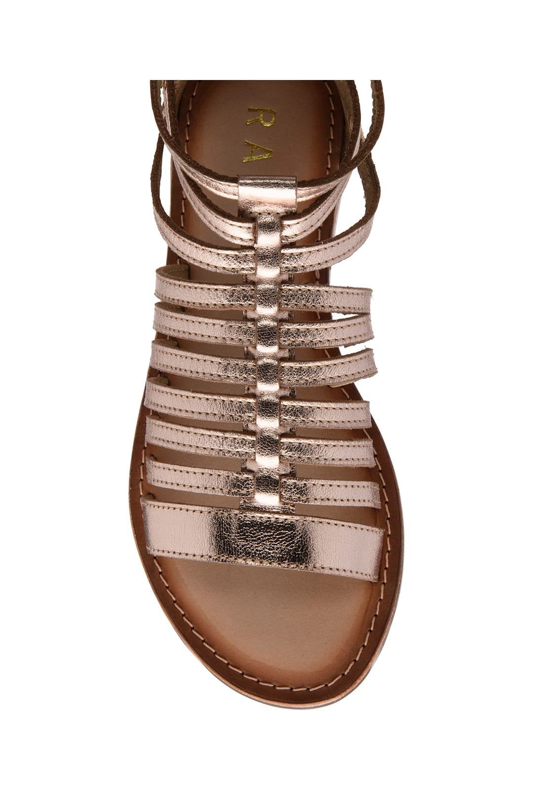 Ravel Ravel Women's Rose Gold Leather 'Etton' Flat Strappy Sandals - 4