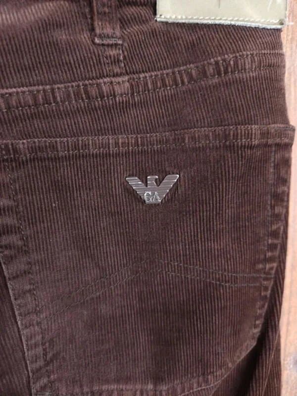 Armani Jeans Armani Jeans J31 Corduroy Trousers - Brown - Designer Regular Fit Pants
