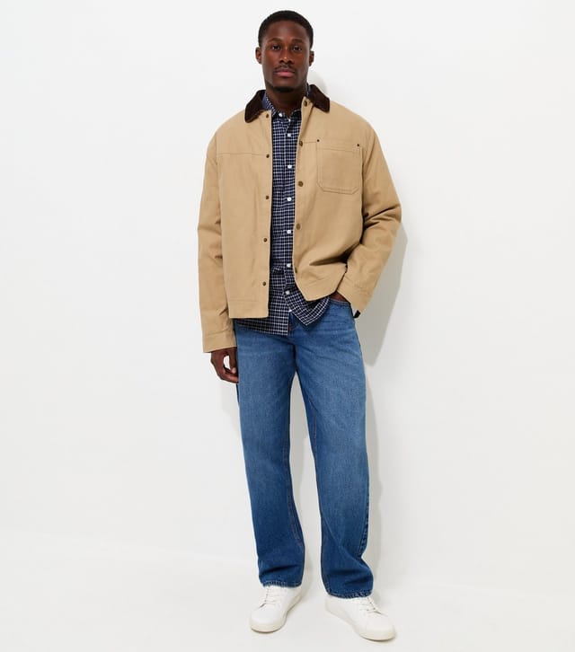 New Look Men's Blue Cotton Regular Fit Long Sleeve Checked Shirt New Look - 3