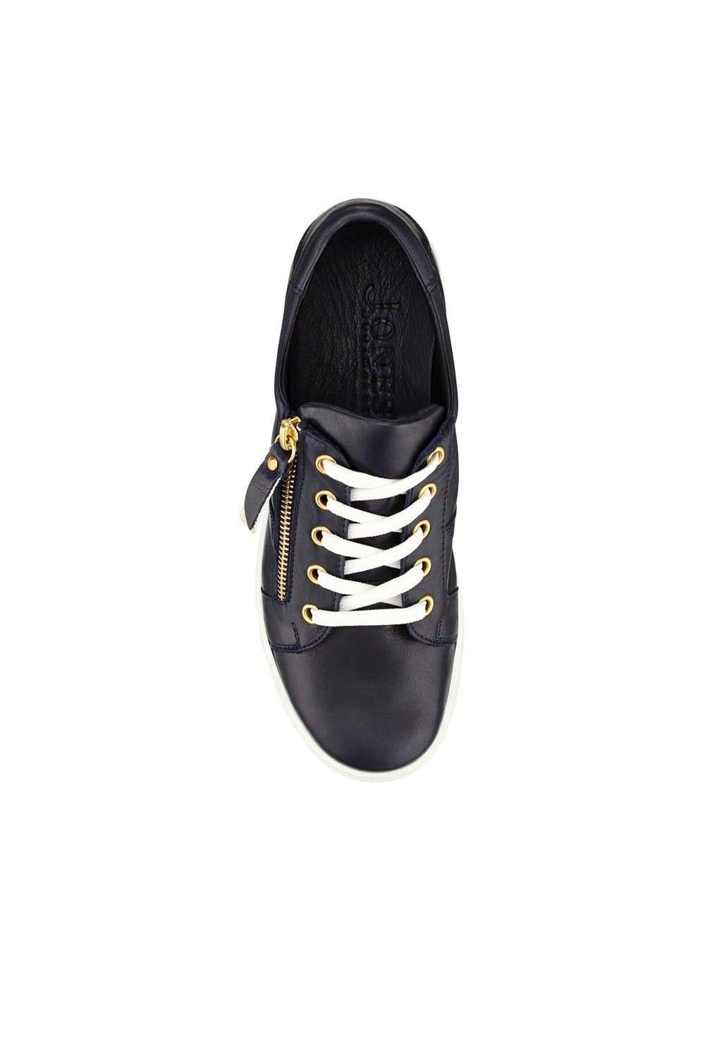 Jones Bootmaker Jones Bootmaker Women's Padova Wide-Fit Leather Trainers in Navy - 4
