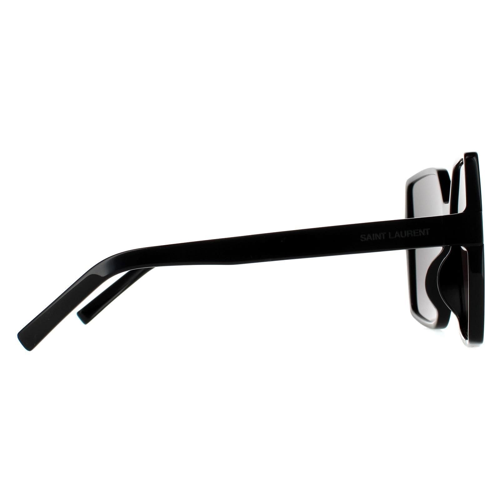 Saint Laurent Saint Laurent Women's Square Black Grey Sunglasses - 4