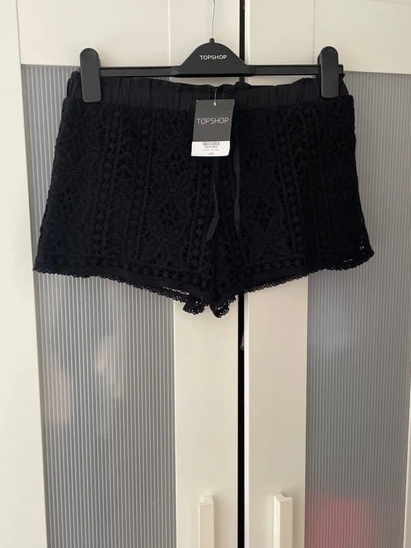 Topshop Topshop black lace shorts size 10