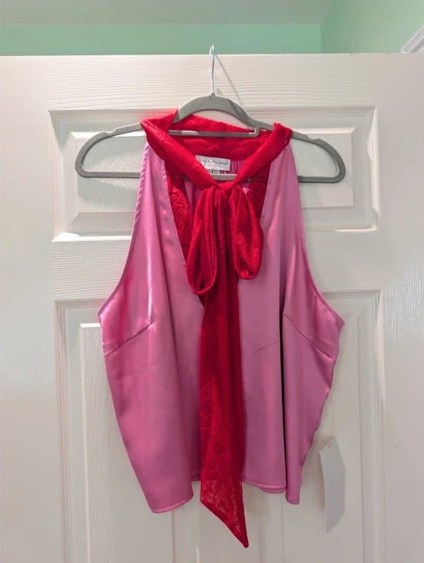 Never Fully Dressed Never Fully Dressed Pink Satin Top
