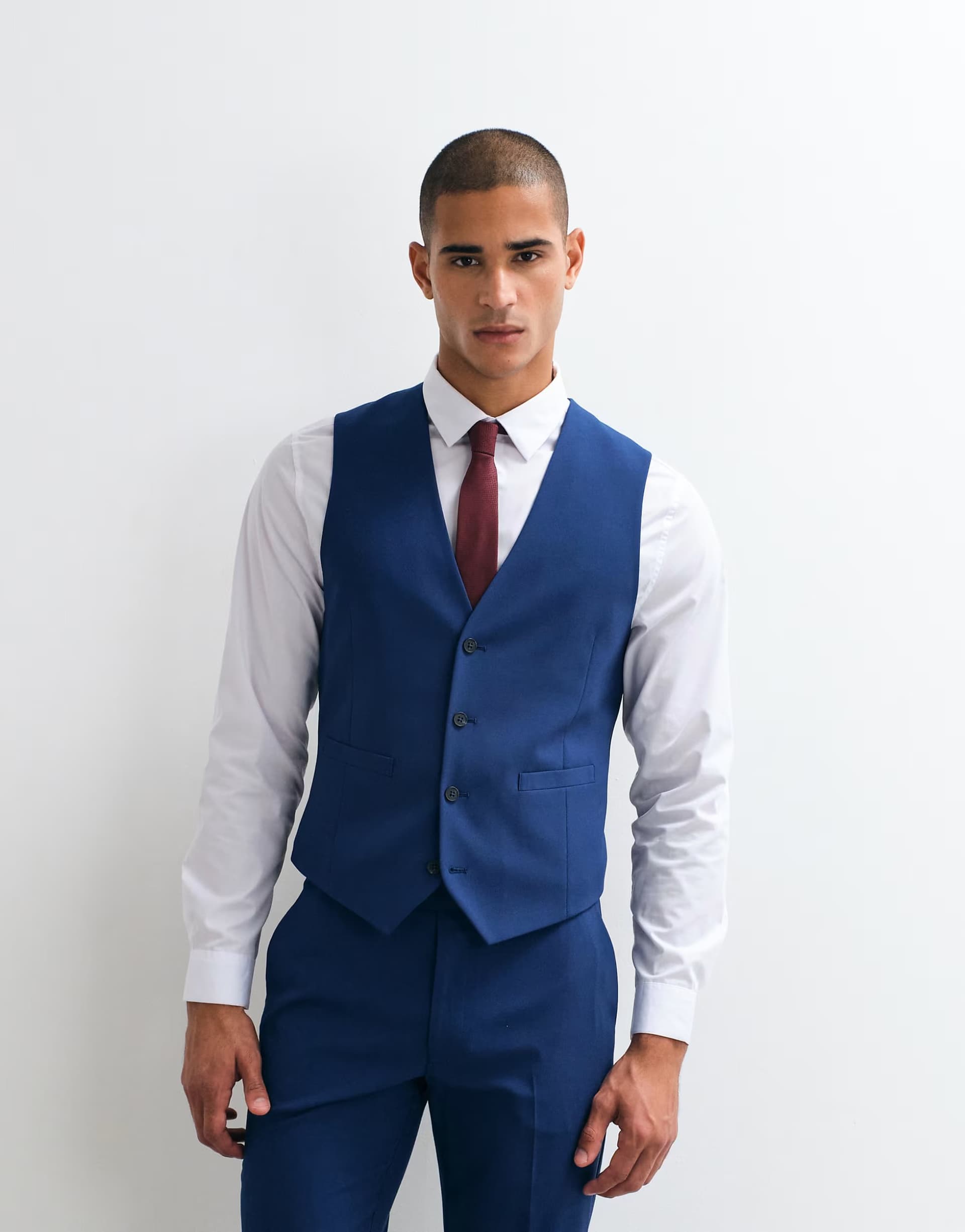 ASOS ASOS DESIGN slim suit waistcoat in blue