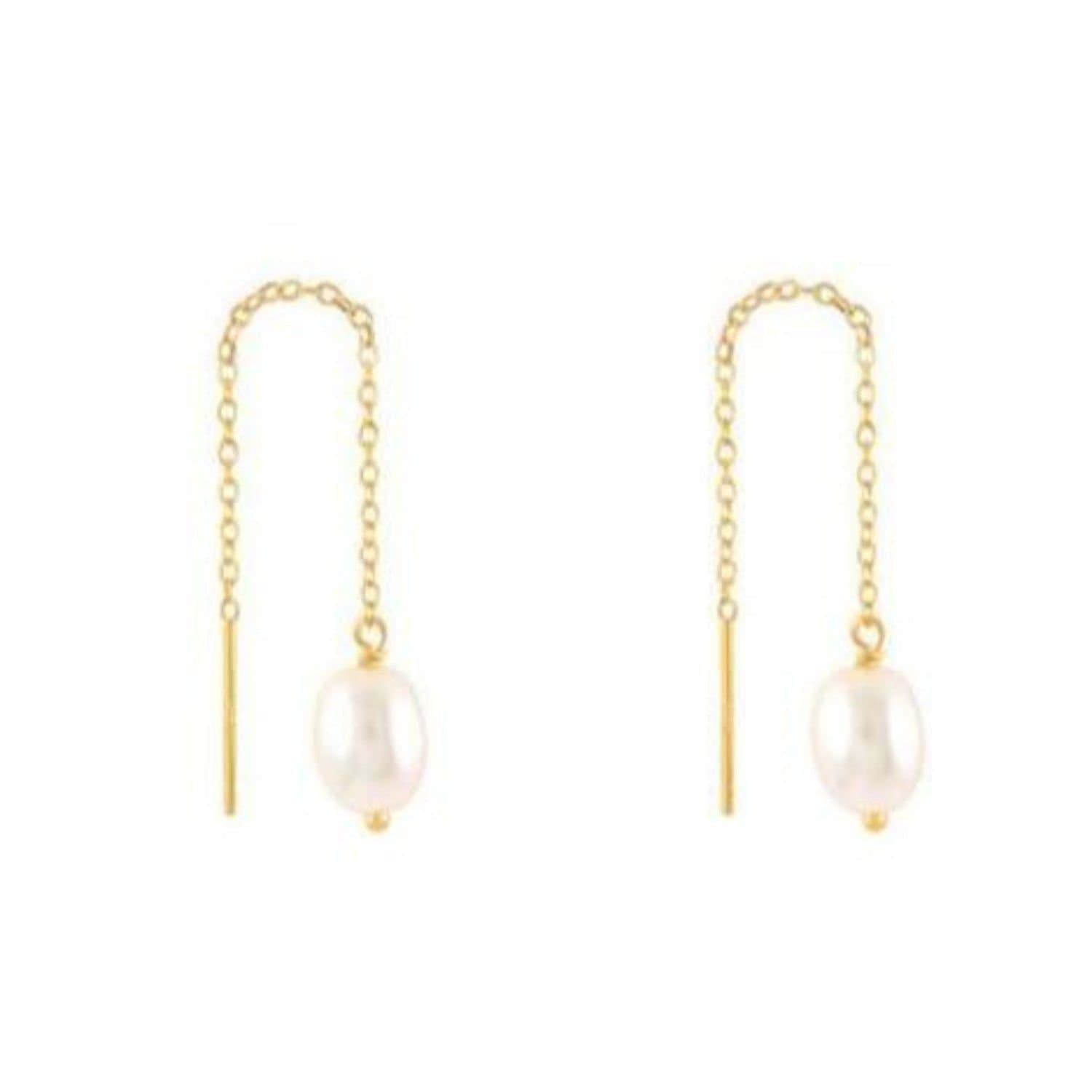 Gold Trip Gold Trip Women's Pearl Threader Earrings in Gold