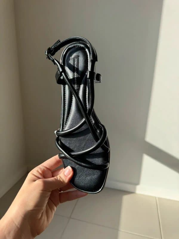 French Connection French Connection Black Strappy Flat Sandals Size 8 - Like New