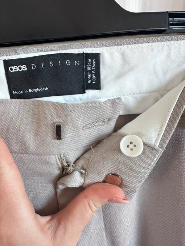 ASOS Design ASOS Design tapered suit trousers stone twill
