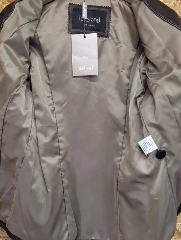 Lakeland Lakeland Aniline Leather Jacket Size 10 Women Blazer Brown Buttery Soft Button - 1