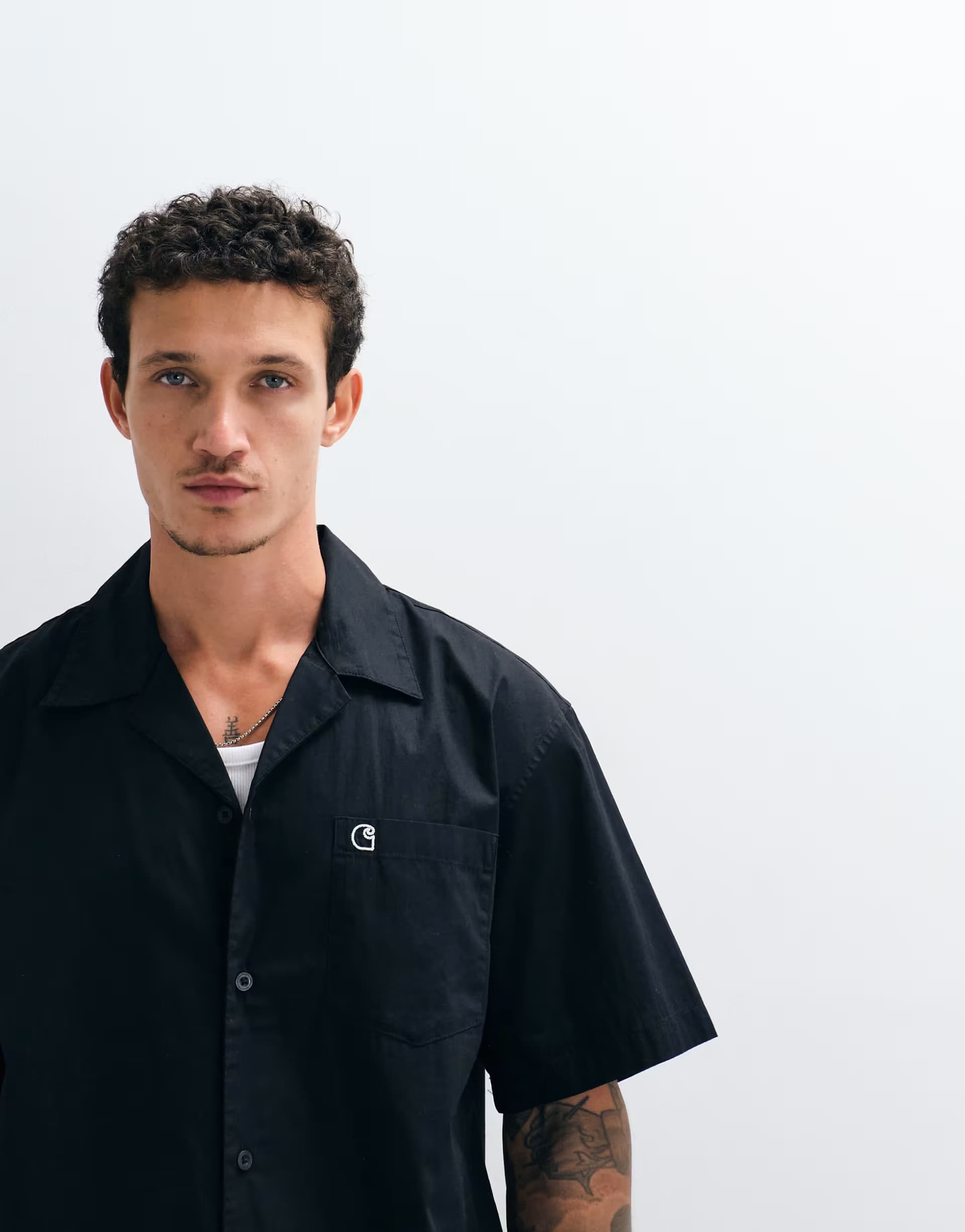 ASOS Carhartt WIP kendry revere collar shirt in black