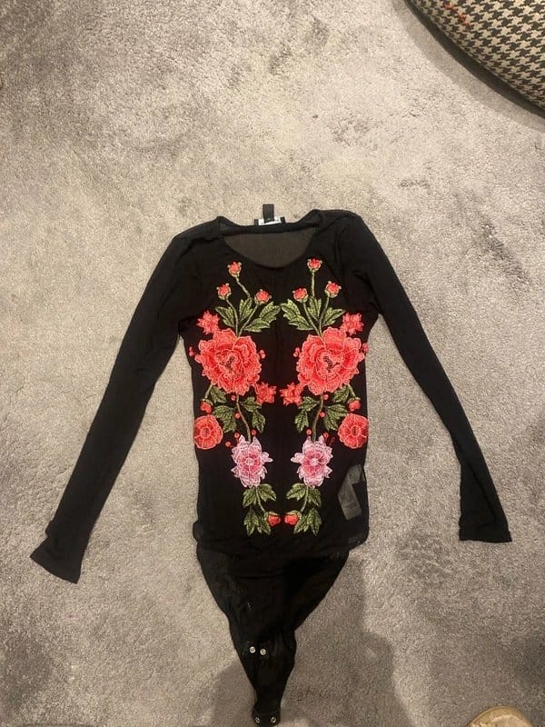 New Look Black Floral Bodysuit