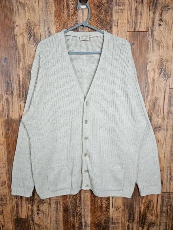 Casual Club Oatmeal Chunky Knit Button Cardigan