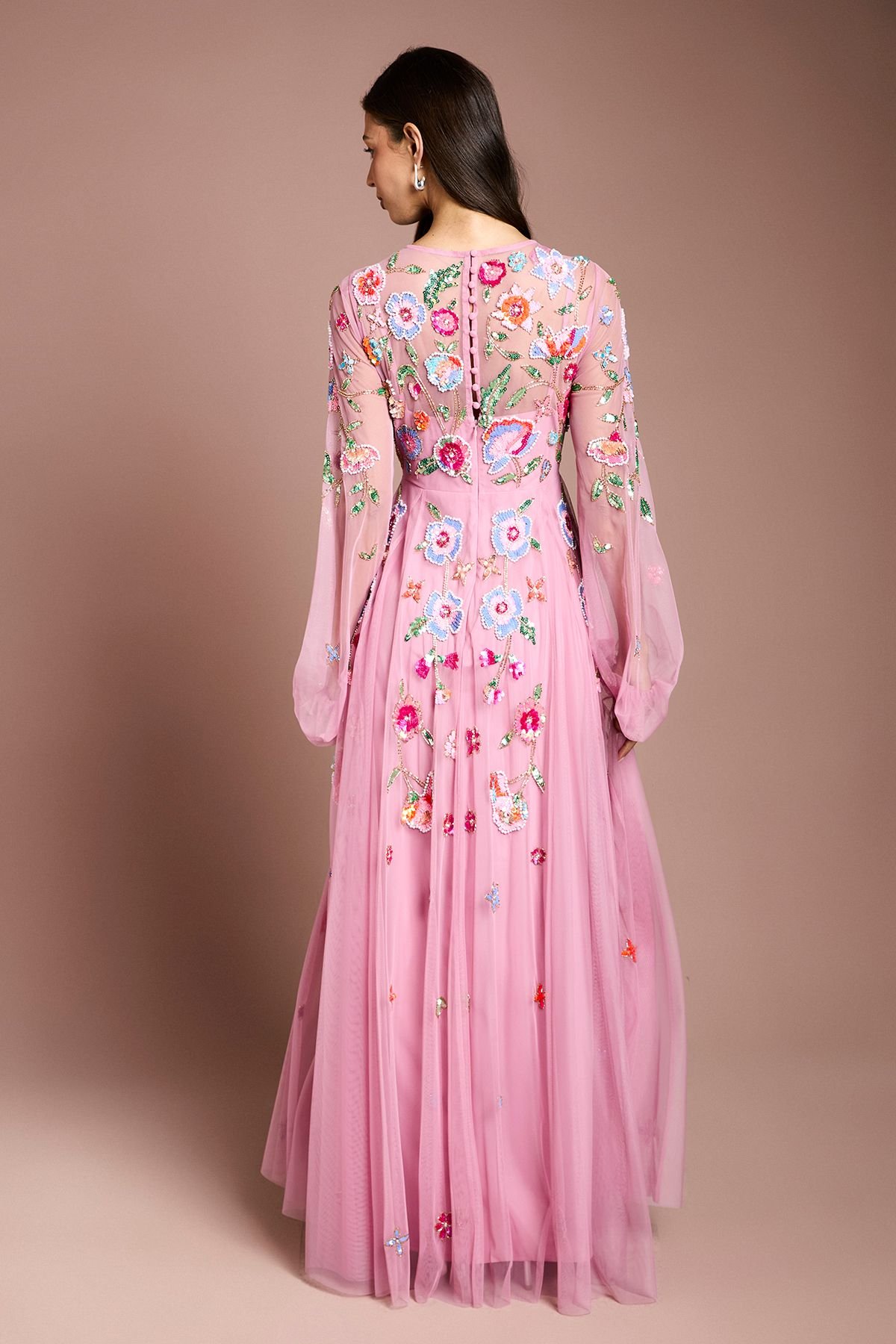 Coast Coast Women's Embellished Chiffon Maxi Dress in Pink - 3