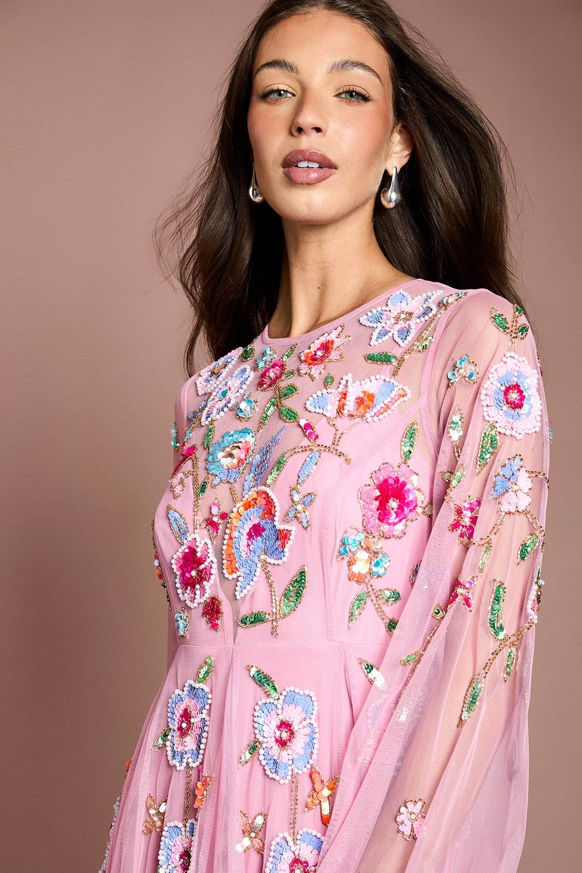 Coast Coast Women's Embellished Chiffon Maxi Dress in Pink - 4