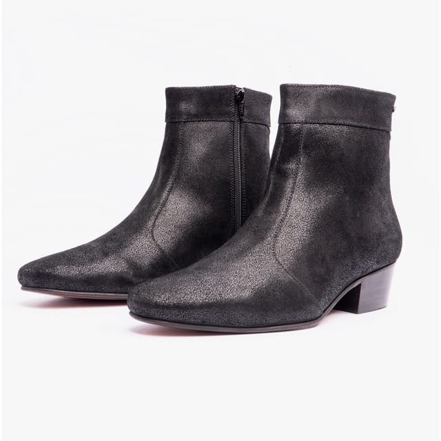 Club Cubano Club Cubano Men's Caesar Zip Cuban Heel Ankle Boots in Black - 2