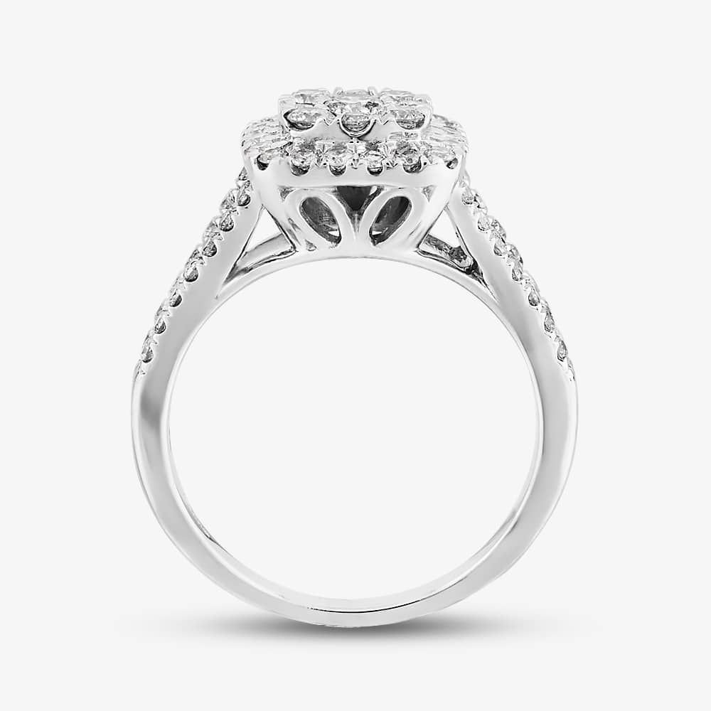 T.H.Baker T.H.Baker Women's 9ct White Gold 0.50ct Diamond Bridge Accent Ring in Silver - 3
