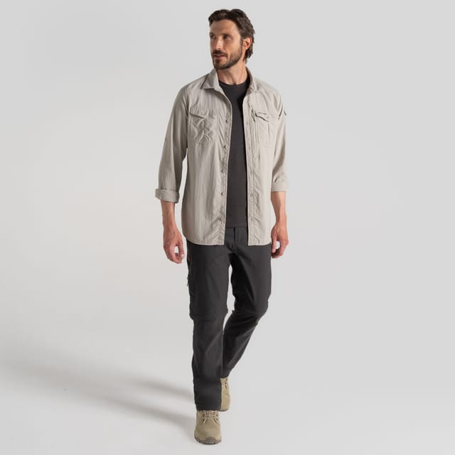 Craghoppers Craghoppers Men's 'Nosilife Adventure' Long Sleeve Insect Repellent Shirt in Ecru - 3