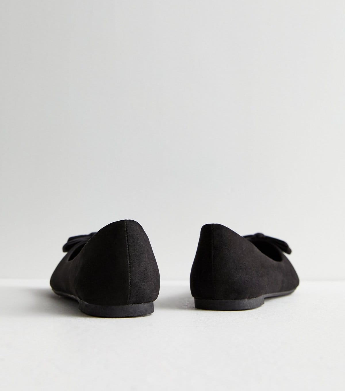 New Look Women's Wide Fit Black Suedette Bow Front Ballerina Pumps New Look - 4