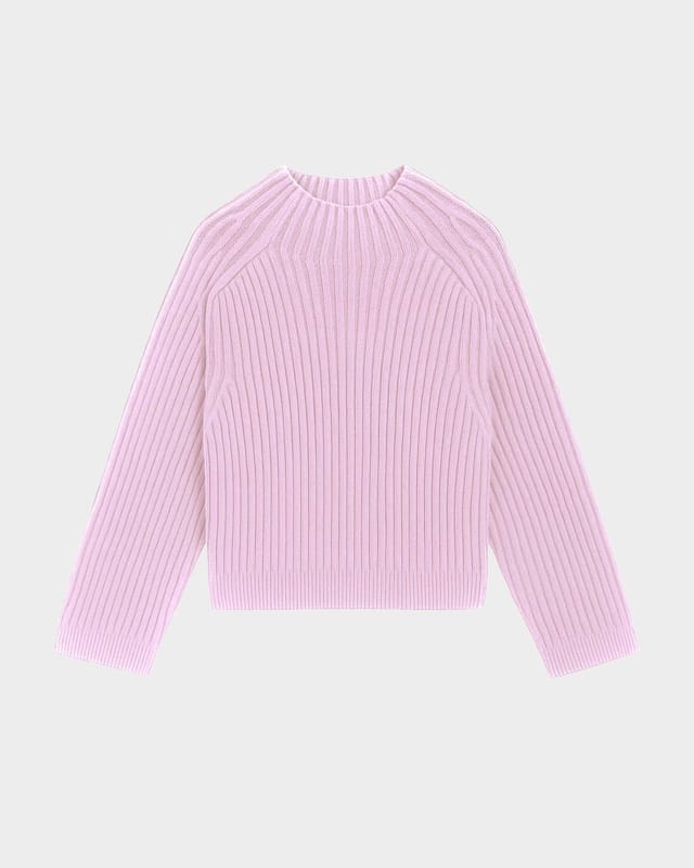 Kettlewell Kettlewell Women's Maeve Rib Knit Sweater in Baby Pink - 2