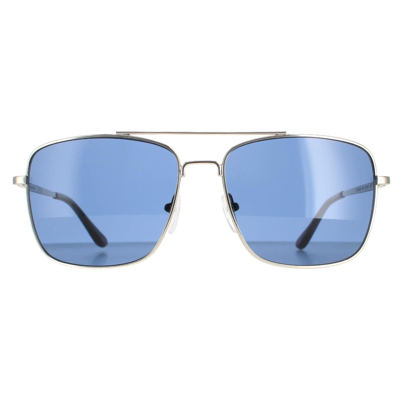 Calvin Klein CALVIN KLEIN Men's Square Silver Smoke Grey CK19136S