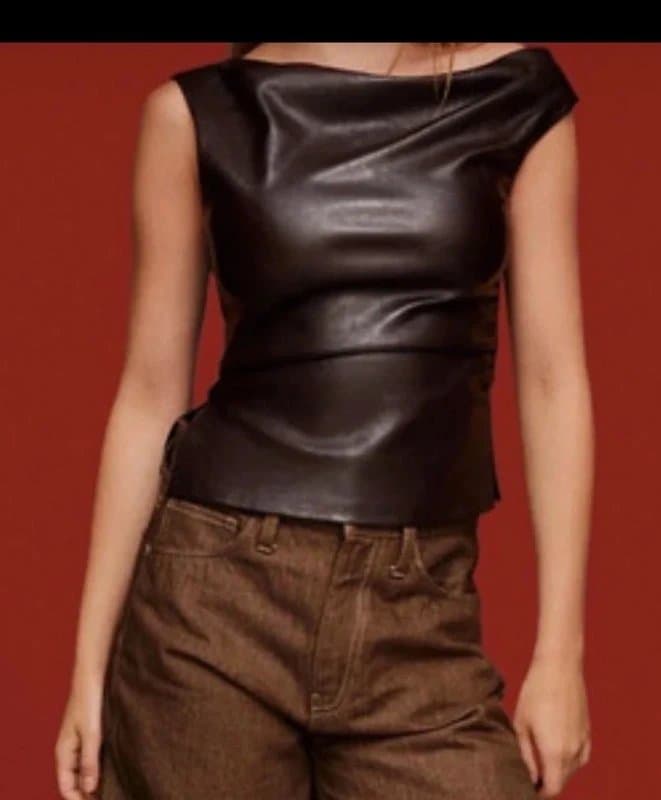 Bershka Off the should leather top
