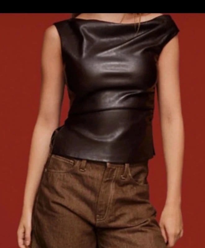 Bershka Off the should leather top - 1