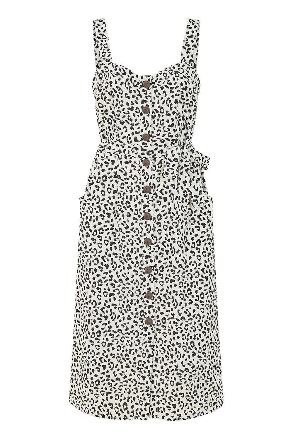 Yumi Yumi Women's White Animal Print Button Up Sundress - 4