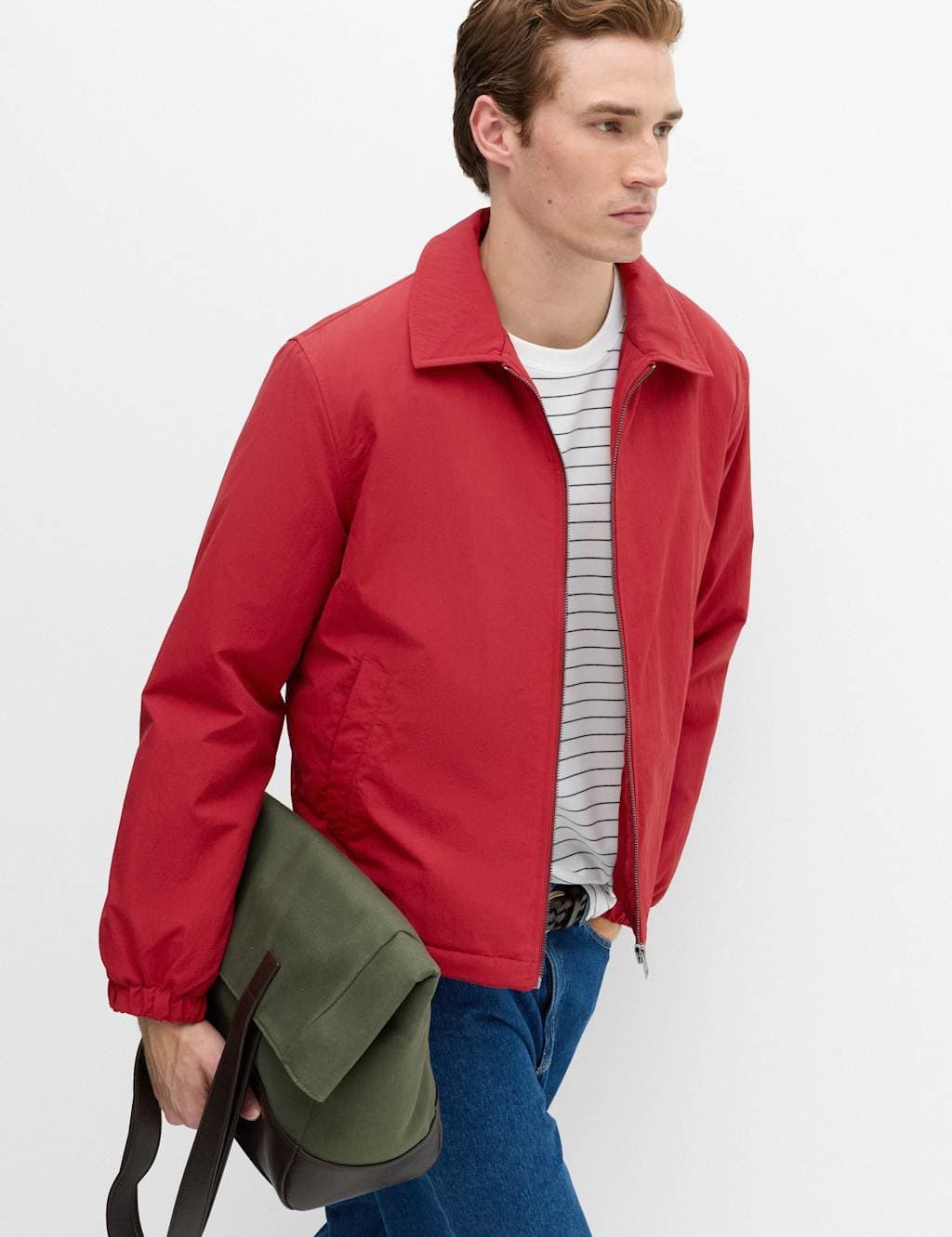 Marks & Spencer M&S Zip Through Padded Harrington Jacket Red