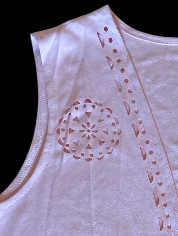 edhomenn Women's Y2K Fringe Waistcoat - Size L - Pink 70s Faux Suede Boho Western Style