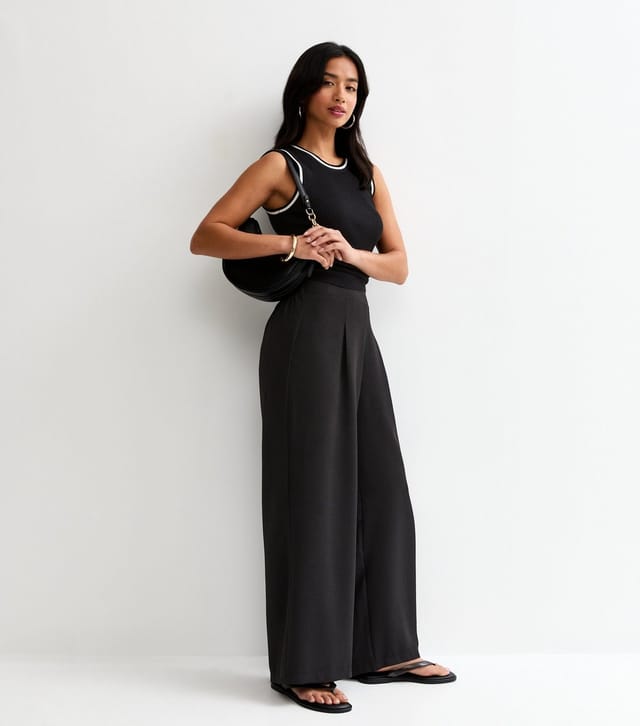New Look Women's Petite Black Wide Leg Tailored Trousers New Look - 3