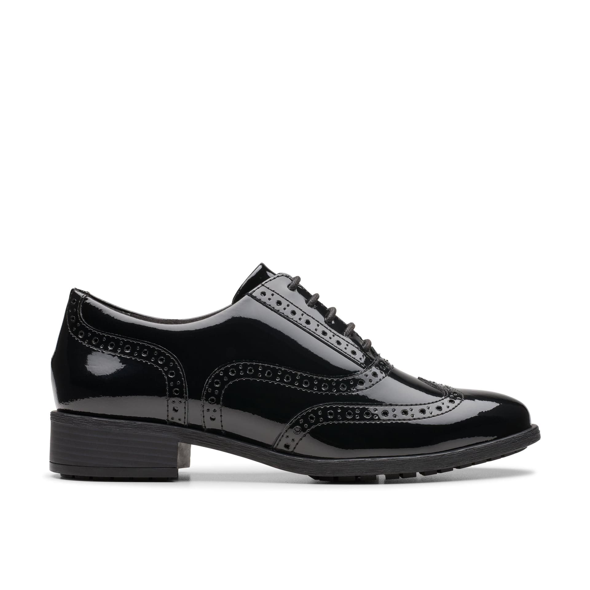 Clarks Clarks Women's Havisham Oak Black Patent Brogues, Lace Up