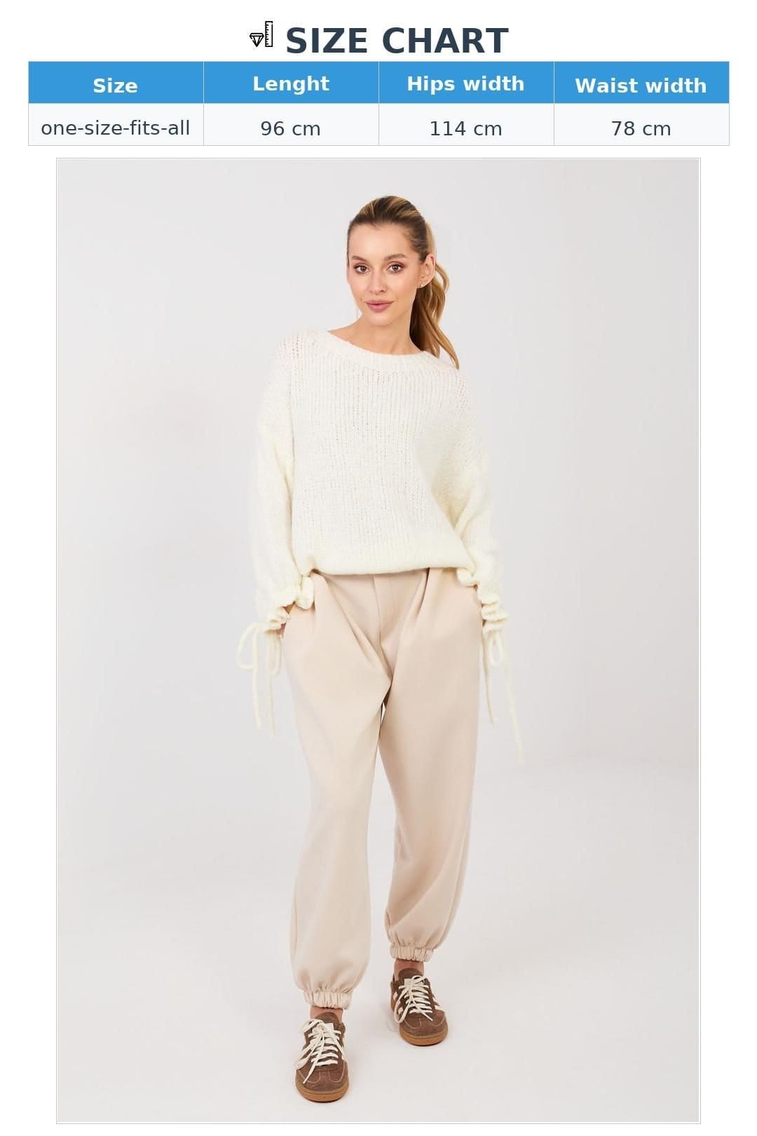 Love Lace Love Lace Women's Viscose Elastane Pleated Jogger Trousers in Beige - 4