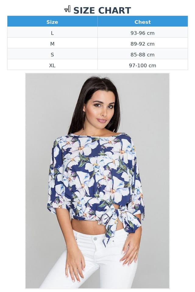Love Lace Love Lace Women's Airy Summer Blouse with Waist Tie Style 111056 in Blue - 3