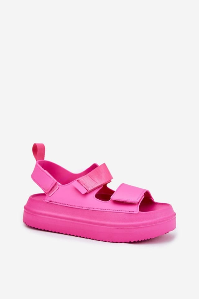 Love Lace Love Lace Women's Platform Sandals with Velcro Straps for Summer Day in Pink - 2