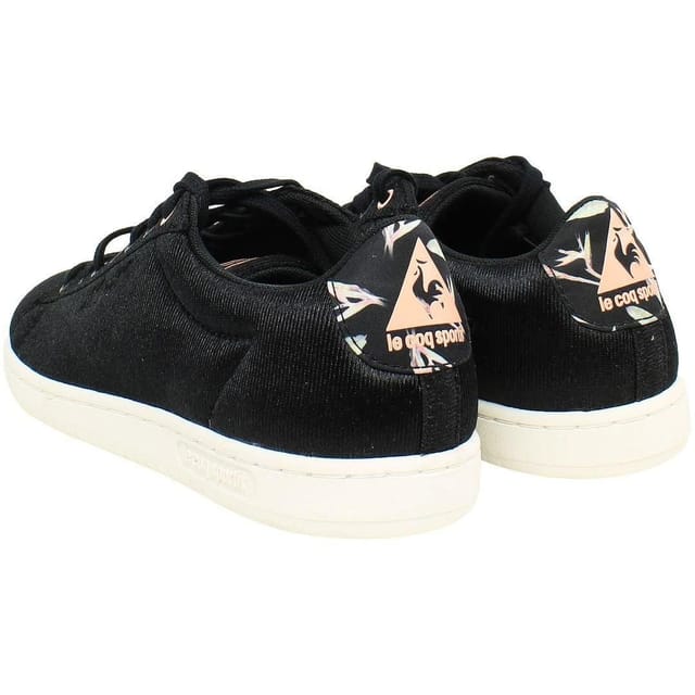 Le Coq Sportif Le Coq Sportif Women's Arthur Ashe Bird of Paradise Lace-Up Black Canvas Trainers - 3