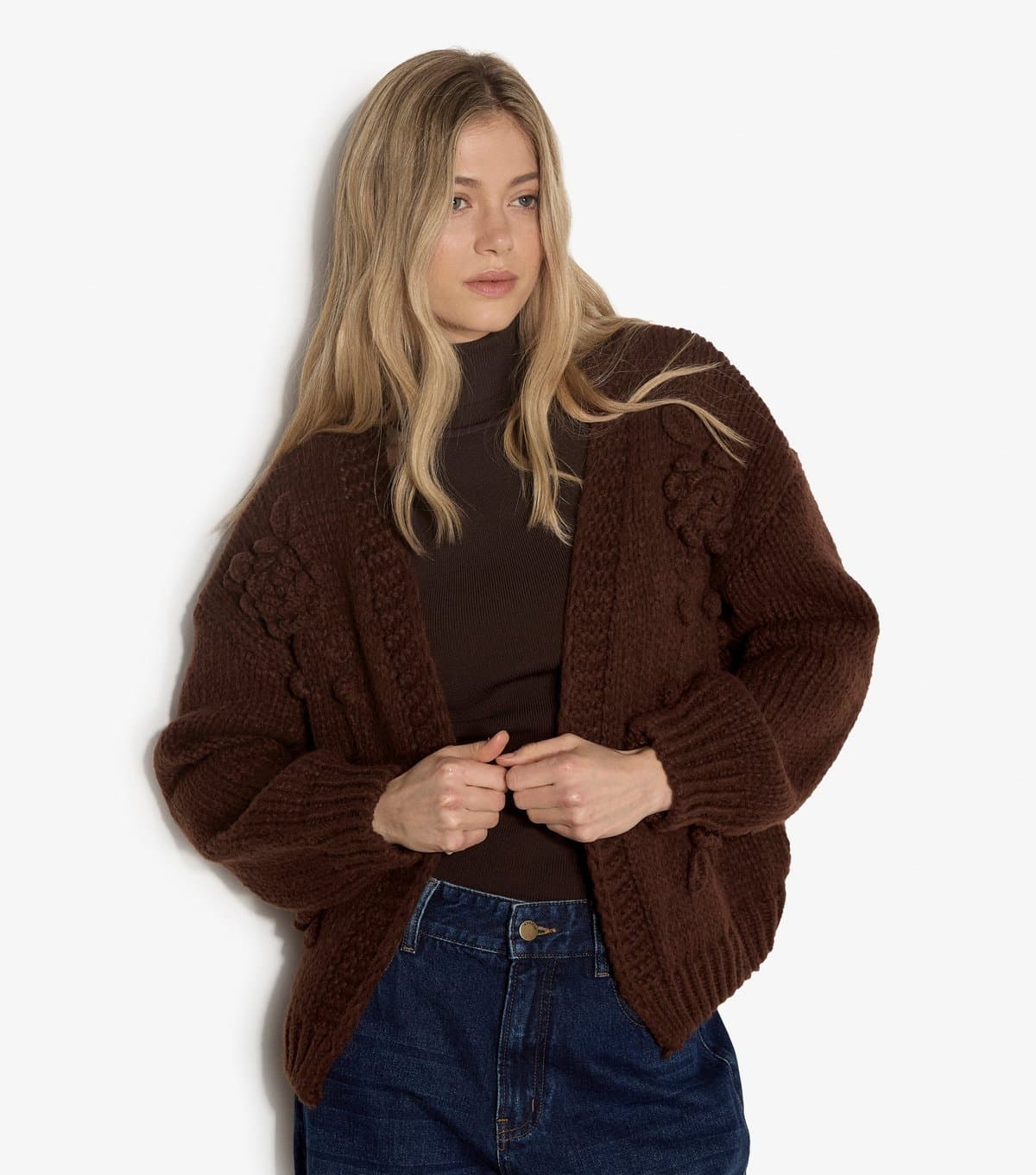 Apricot Women's Dark Brown Floral Open Cardigan Apricot New Look