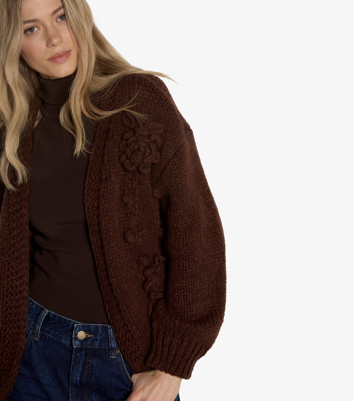 Apricot Women's Dark Brown Floral Open Cardigan Apricot New Look - 4