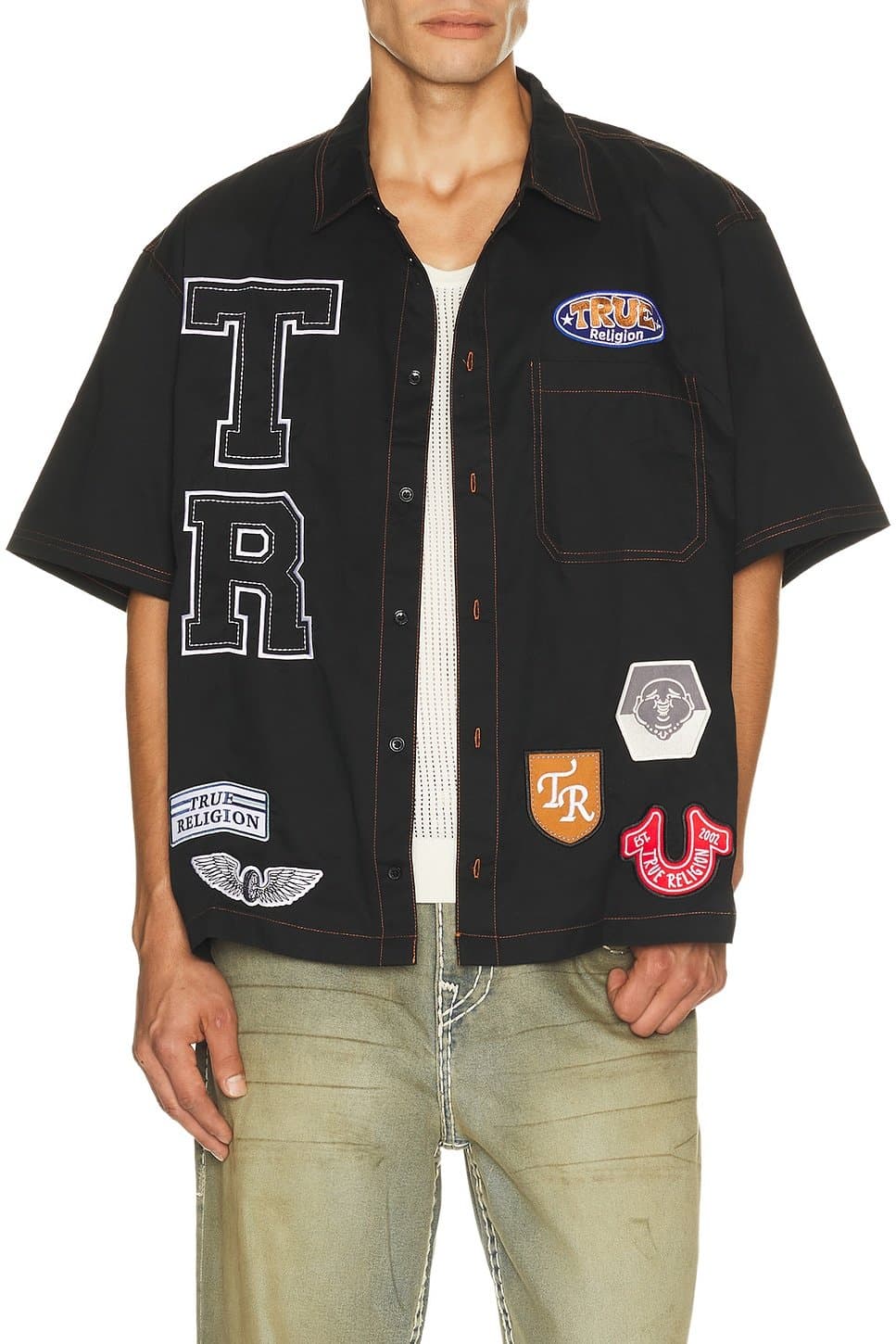 revolve Short Sleeve Patchwork Shirt