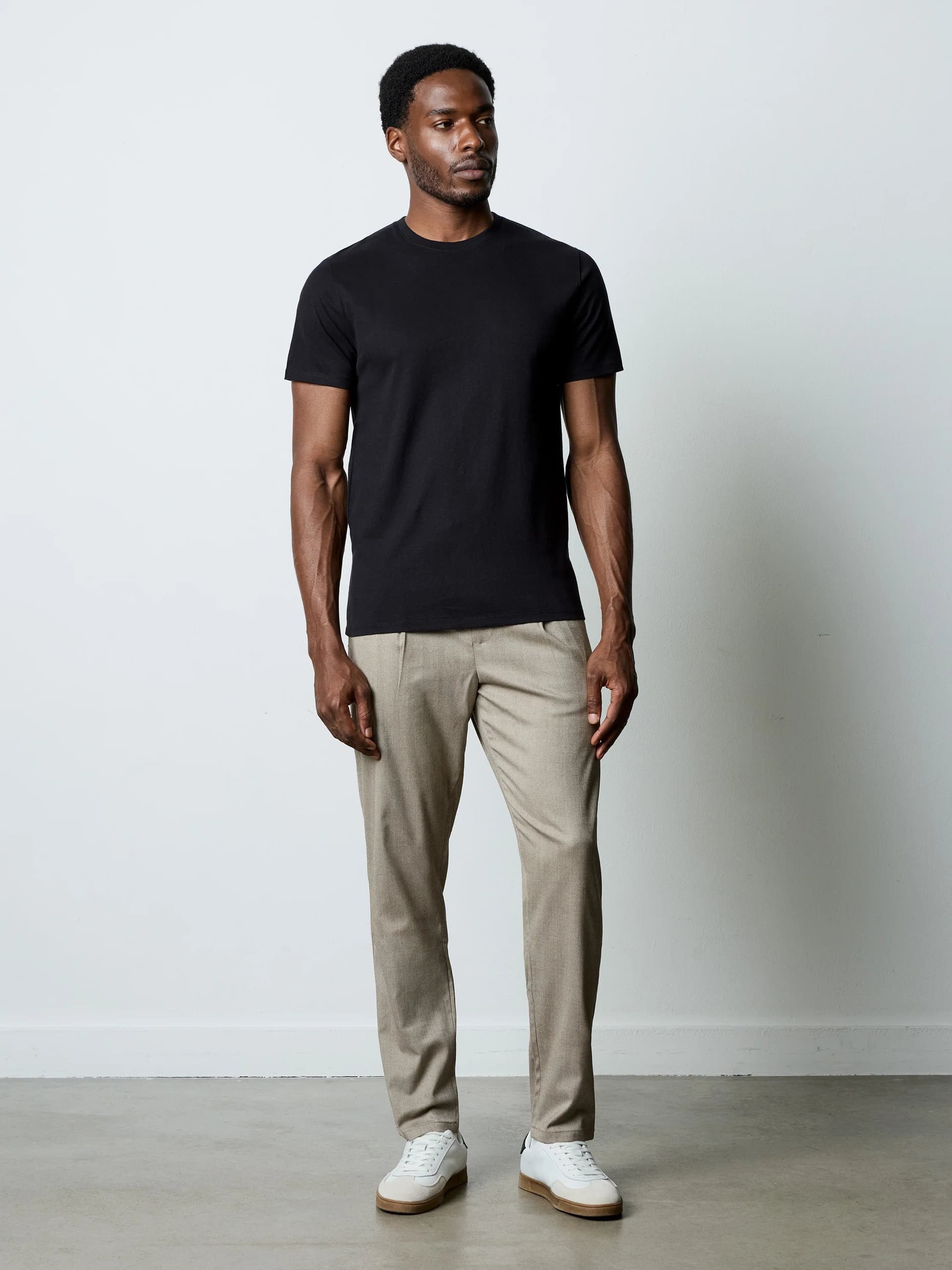 French Connection Herringbone Trousers Sand