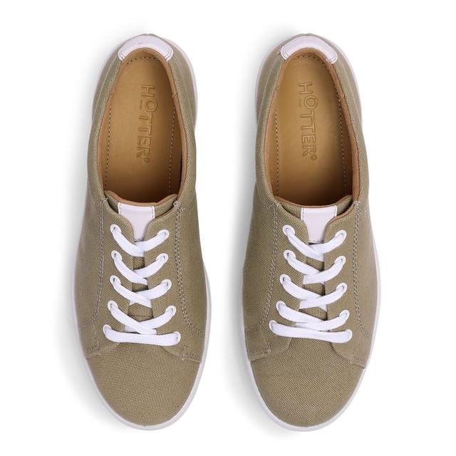 Hotter Hotter Women's 'Molly' Plimsolls in Light Khaki - 3